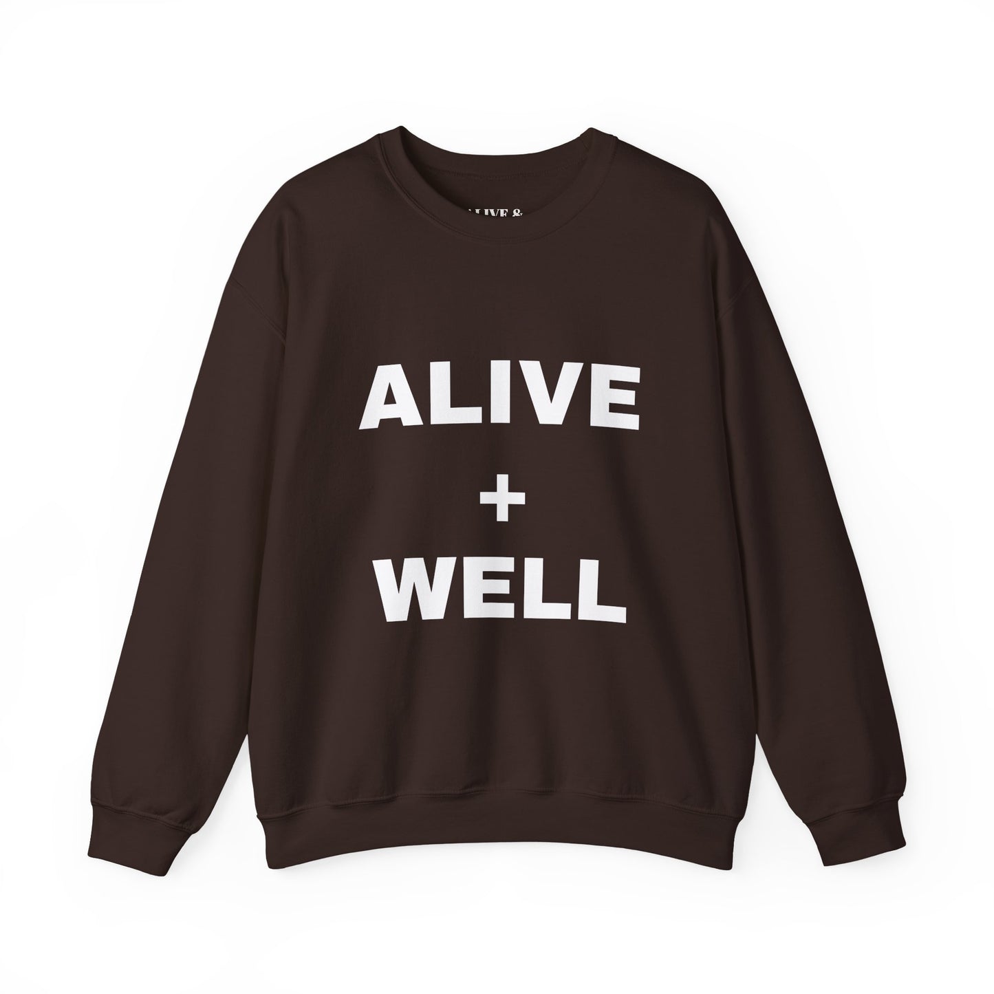 Chocolate Brown Alive + Well Unisex Heavy Blend™ Crewneck Sweatshirt
