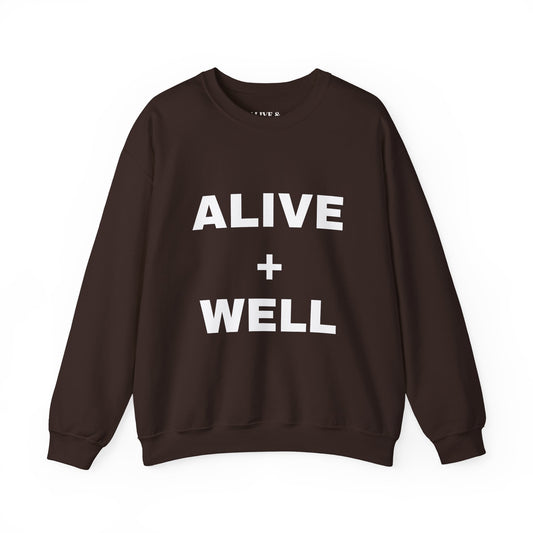 Chocolate Brown Alive + Well Unisex Heavy Blend™ Crewneck Sweatshirt