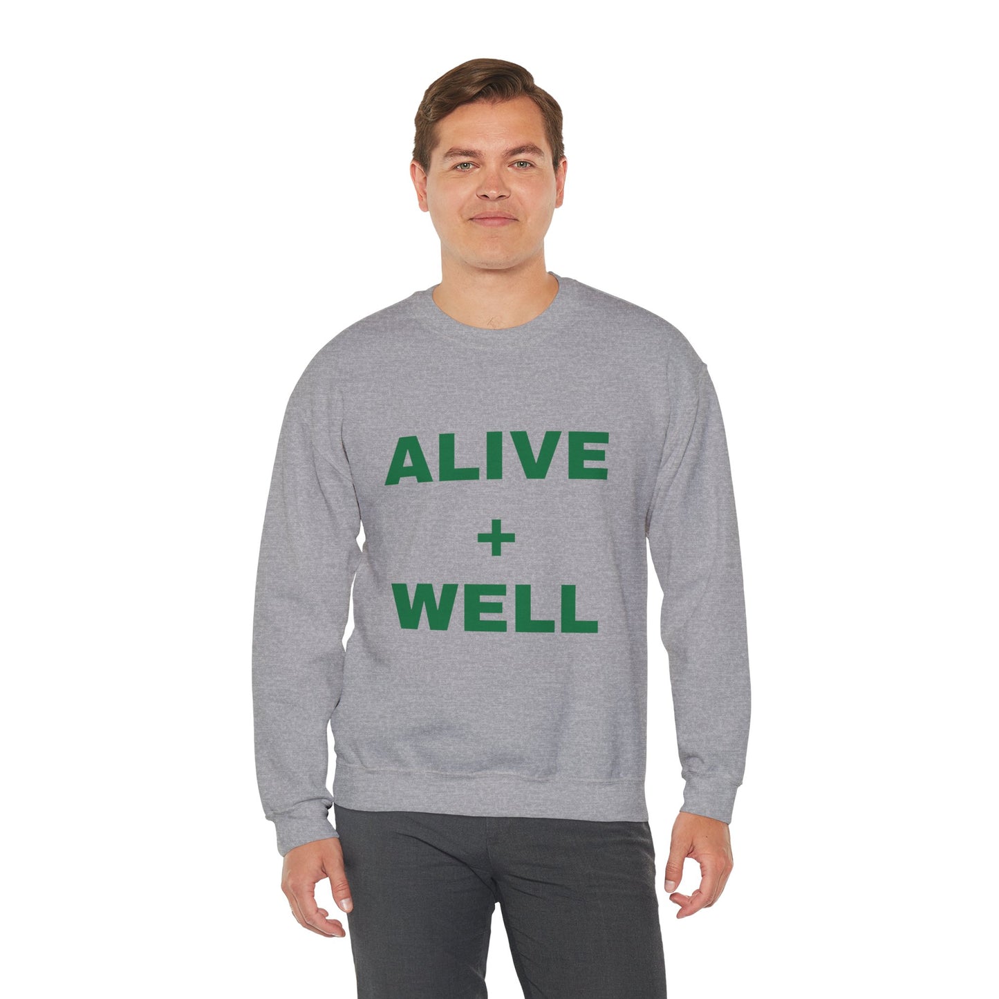 Gray Alive + Well Unisex Heavy Blend™ Crewneck Sweatshirt