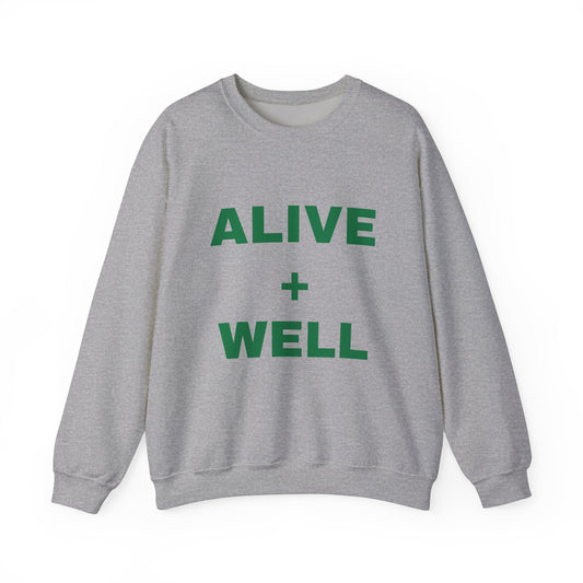 Gray Alive + Well Unisex Heavy Blend™ Crewneck Sweatshirt