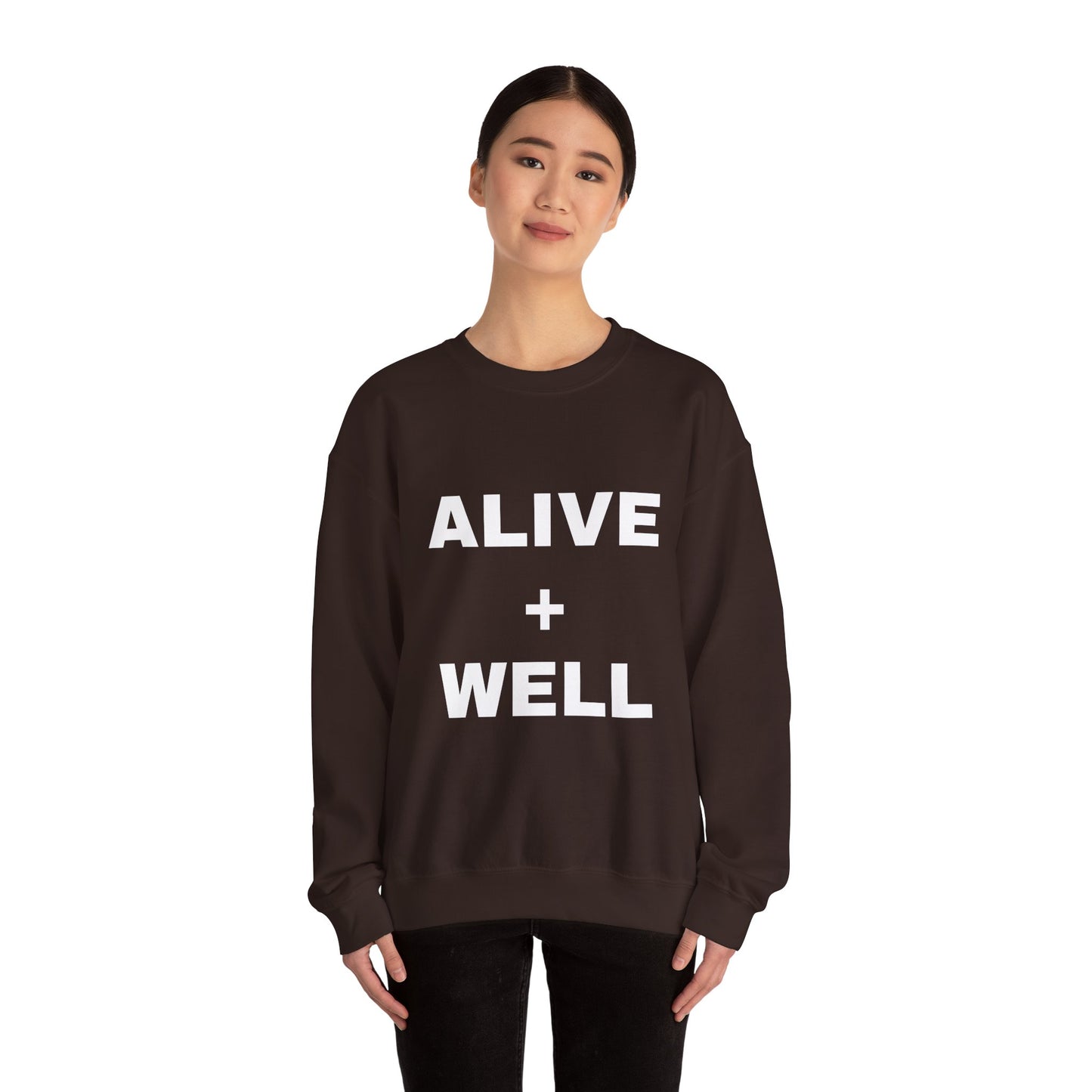 Chocolate Brown Alive + Well Unisex Heavy Blend™ Crewneck Sweatshirt