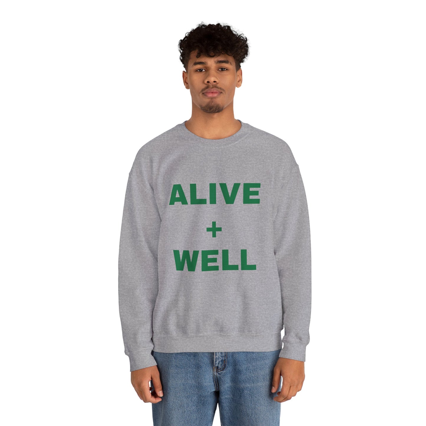 Gray Alive + Well Unisex Heavy Blend™ Crewneck Sweatshirt