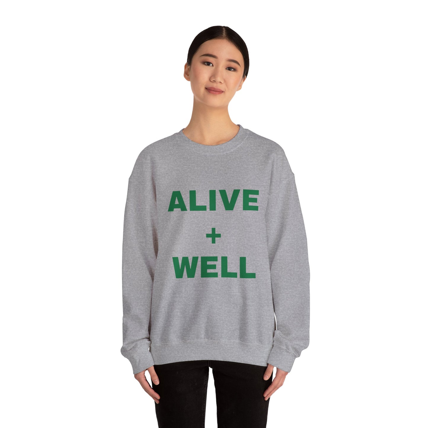 Gray Alive + Well Unisex Heavy Blend™ Crewneck Sweatshirt