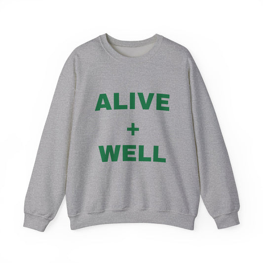 Gray Alive + Well Unisex Heavy Blend™ Crewneck Sweatshirt