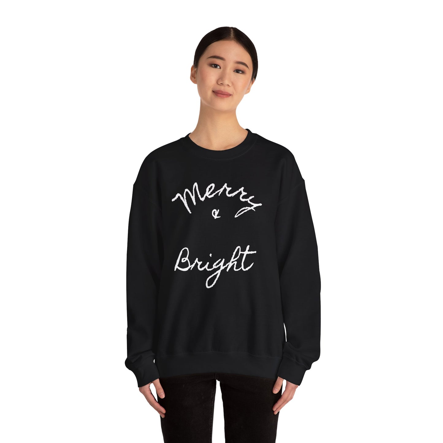 Merry & Bright Crewneck Sweatshirt — Holiday Sweatshirt