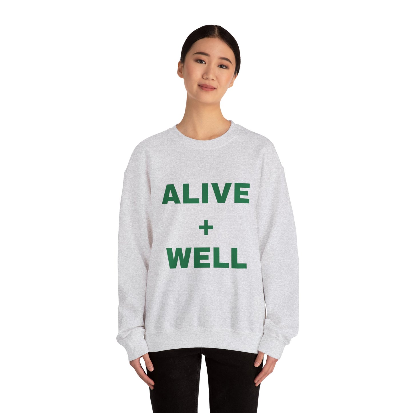 Gray Alive + Well Unisex Heavy Blend™ Crewneck Sweatshirt