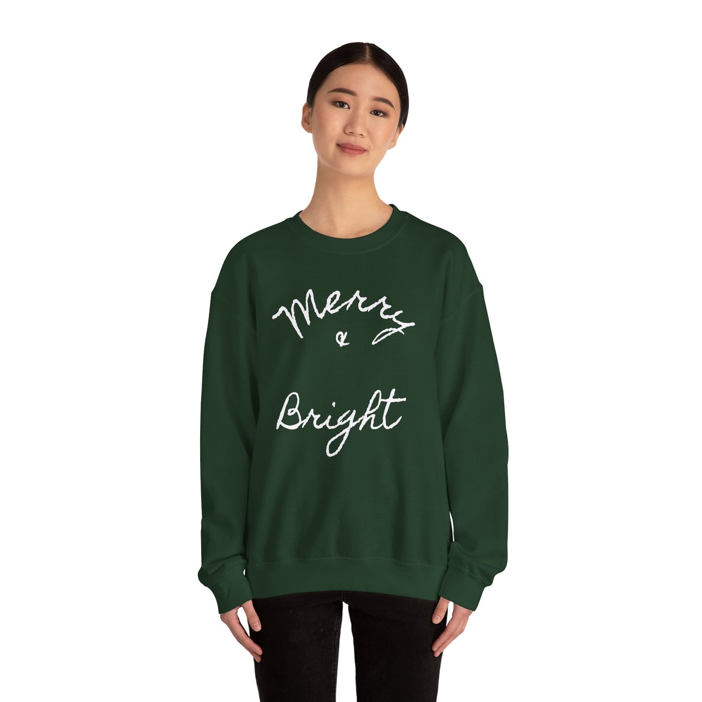 Merry & Bright Crewneck Sweatshirt — Holiday Sweatshirt