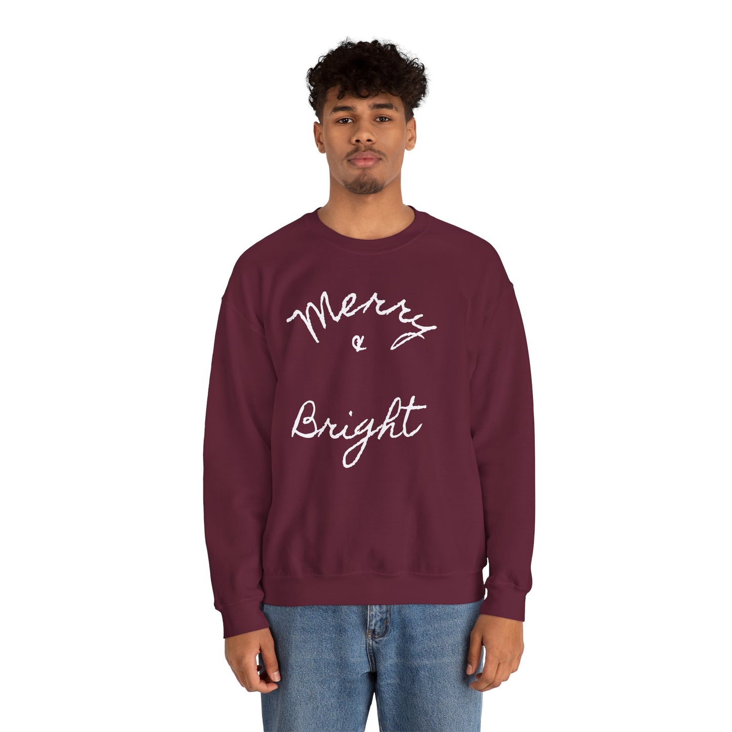 Merry & Bright Crewneck Sweatshirt — Holiday Sweatshirt
