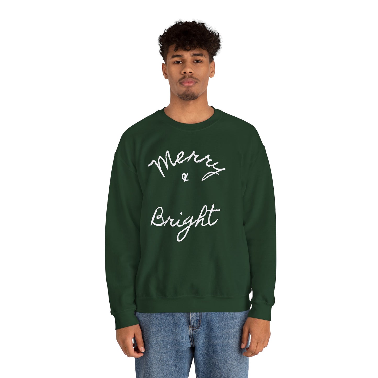 Merry & Bright Crewneck Sweatshirt — Holiday Sweatshirt